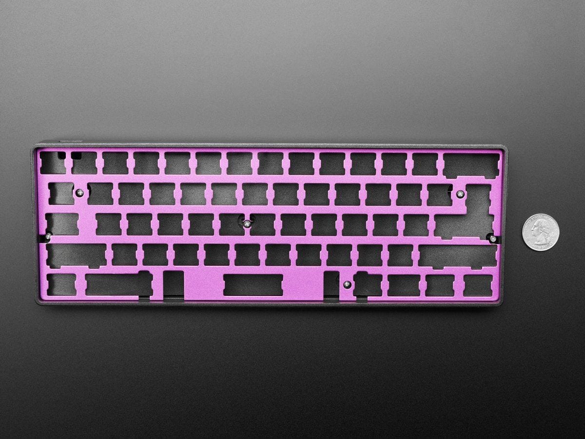 Black Metallic-Look Plastic GH60 / 60% Keyboard Shell - The Pi Hut