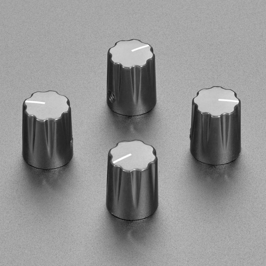 Black Micro Potentiometer Knob - 4 pack - The Pi Hut