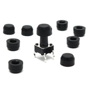 Black Soft Caps for Tactile Buttons (10-pack) - The Pi Hut