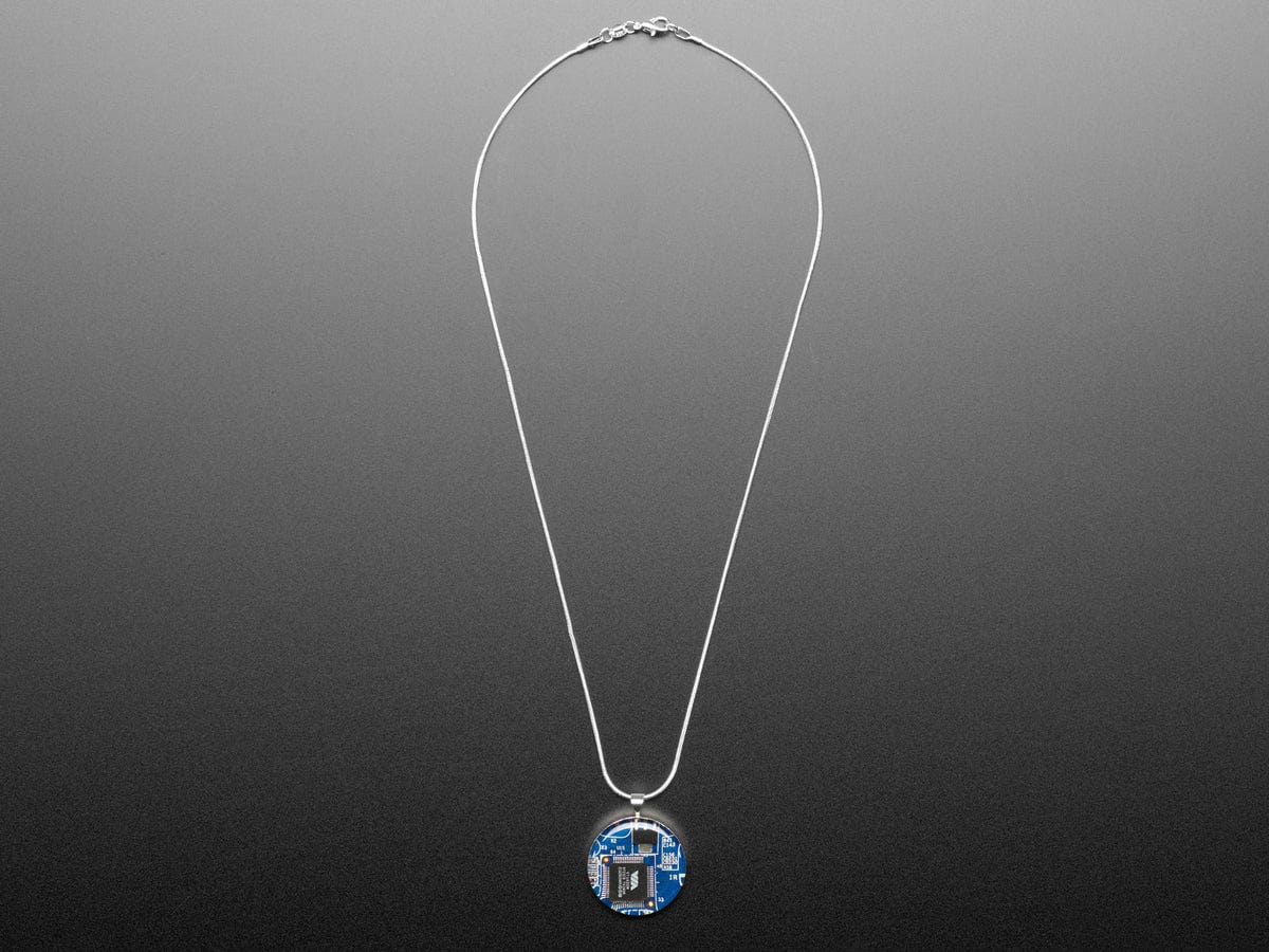 Blue Circuit Board Pendant Necklace with Silver Chain - The Pi Hut