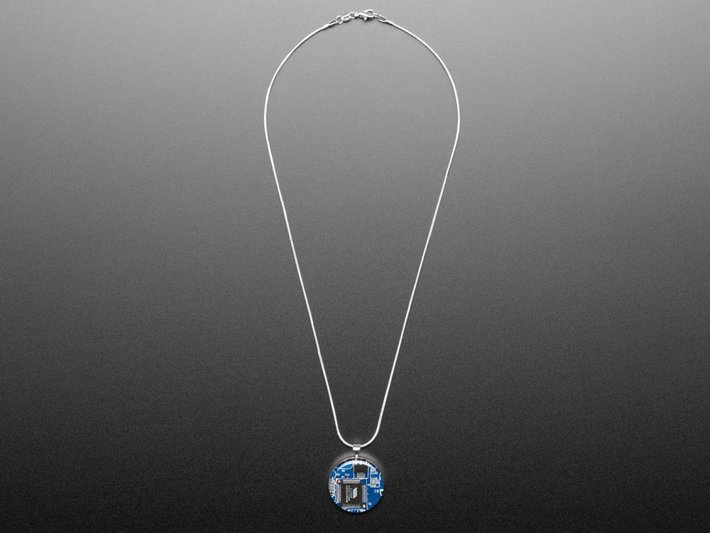 Blue Circuit Board Pendant Necklace with Silver Chain - The Pi Hut