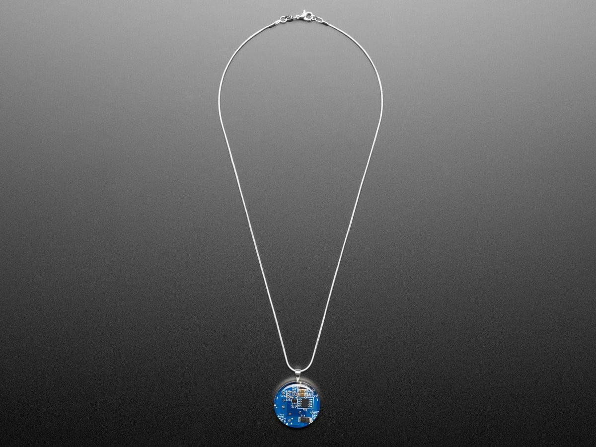 Blue Circuit Board Pendant Necklace with Silver Chain - The Pi Hut