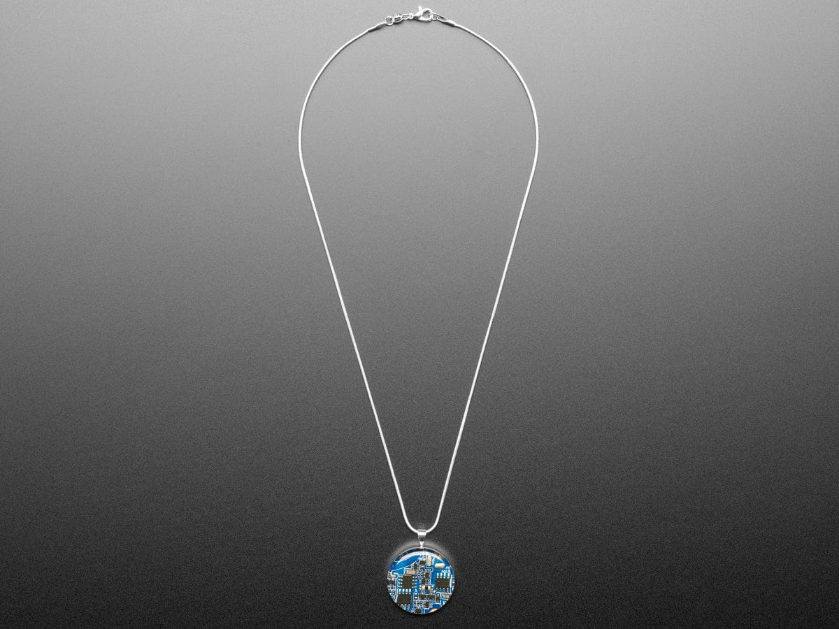 Blue Circuit Board Pendant Necklace with Silver Chain - The Pi Hut