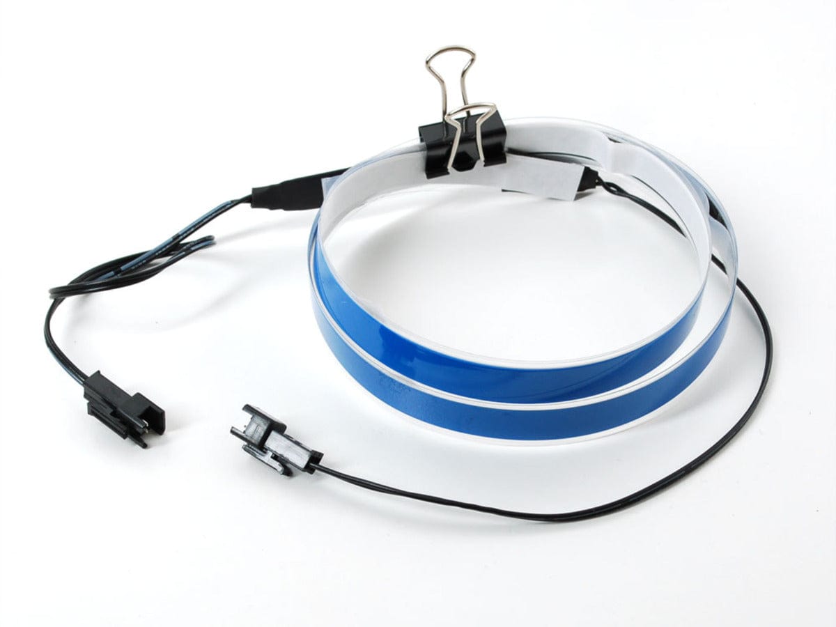 Blue Electroluminescent (EL) Tape Strip - 100cm w/two connectors - The Pi Hut