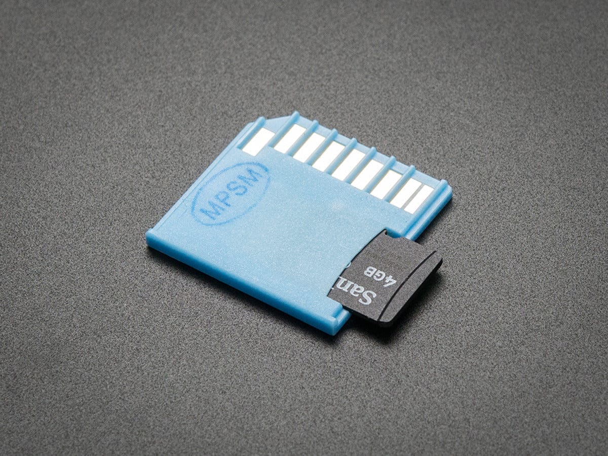 Blue Shortening microSD card adapter for Raspberry Pi & Macbooks - The Pi Hut