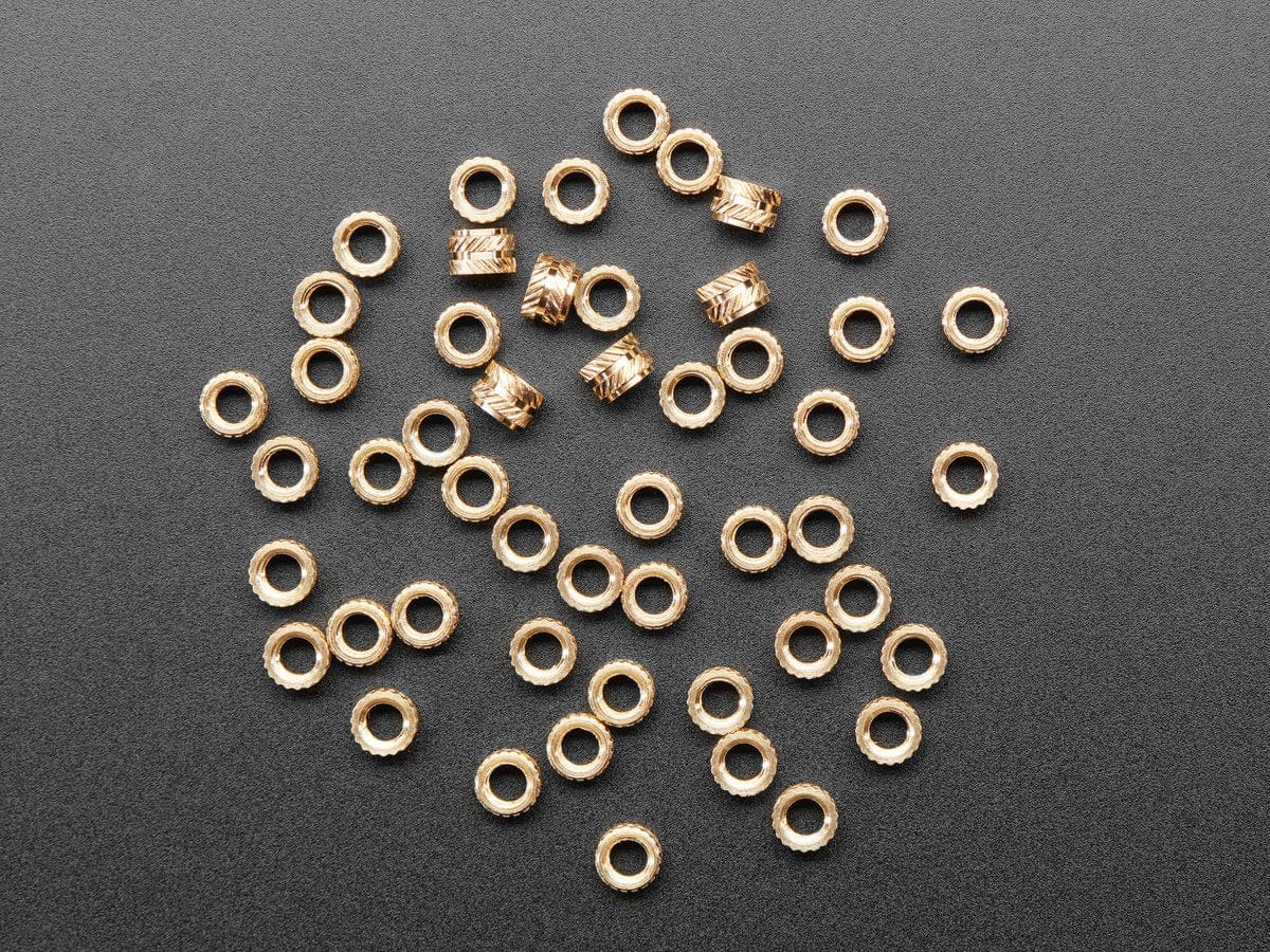 Brass Heat-Set Inserts for Plastic - M3 x 3mm - 50 pack - The Pi Hut