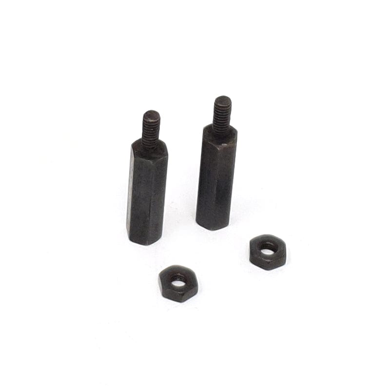 2x M2.5 16mm Standoffs - Black Plated Brass - The Pi Hut