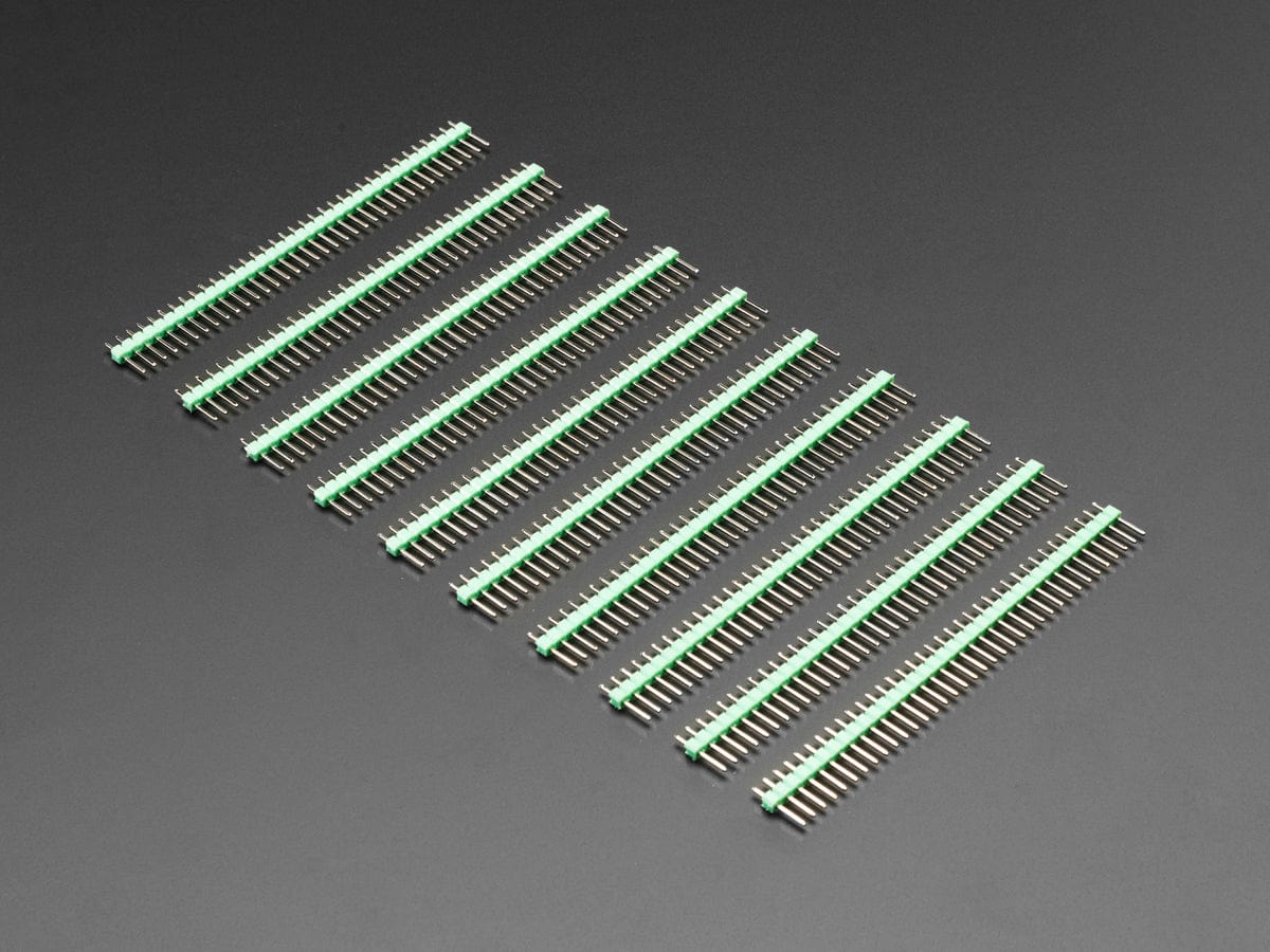 Break-away 0.1" 36-pin strip male header - Green - 10 pack - The Pi Hut