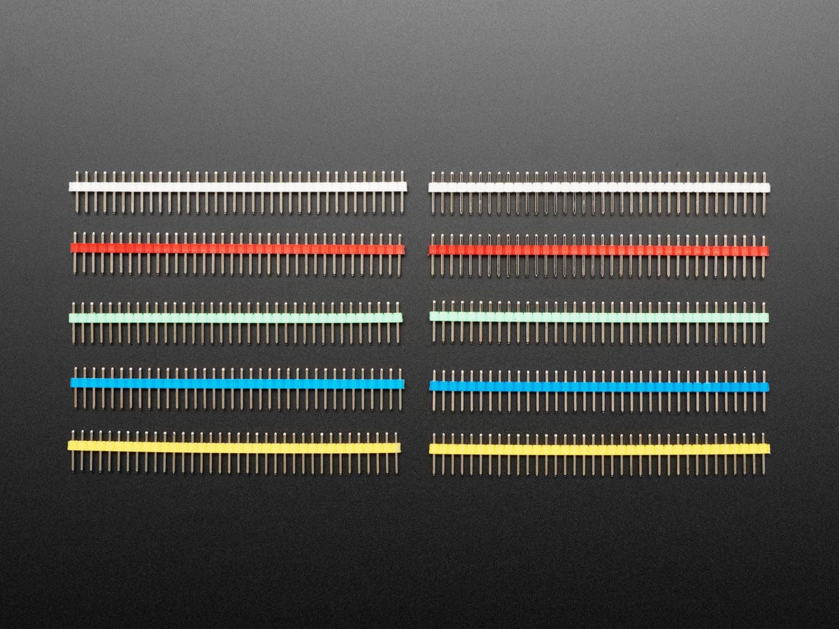 Break-away 0.1" 36-pin strip male header - Rainbow Combo 10 Pack - The Pi Hut