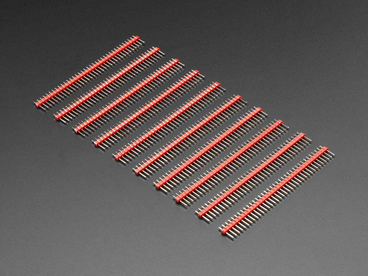 Break-away 0.1" 36-pin strip male header - Red - 10 pack - The Pi Hut