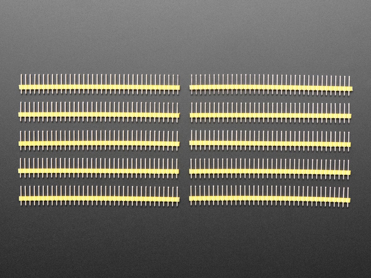 Break-away 0.1" 36-pin strip male header - Yellow - 10 pack - The Pi Hut