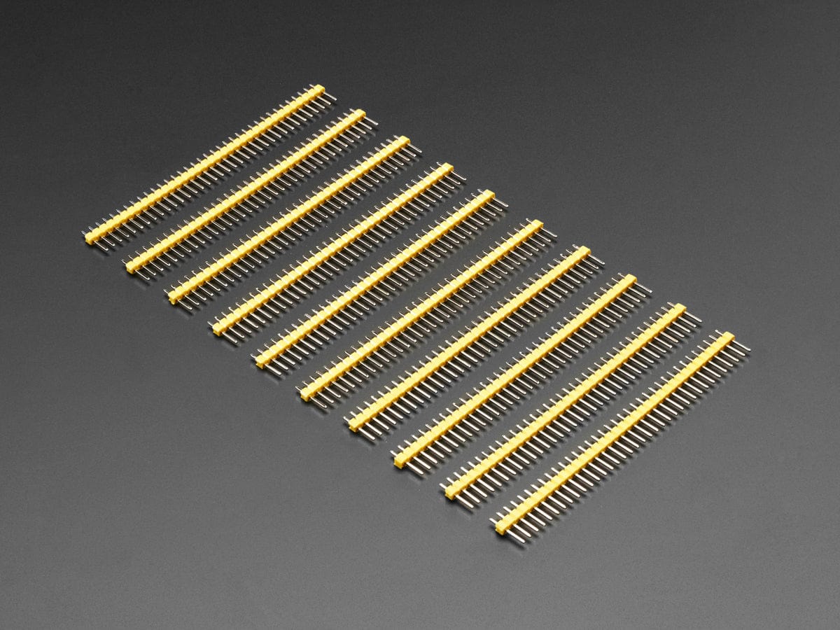 Break-away 0.1" 36-pin strip male header - Yellow - 10 pack - The Pi Hut