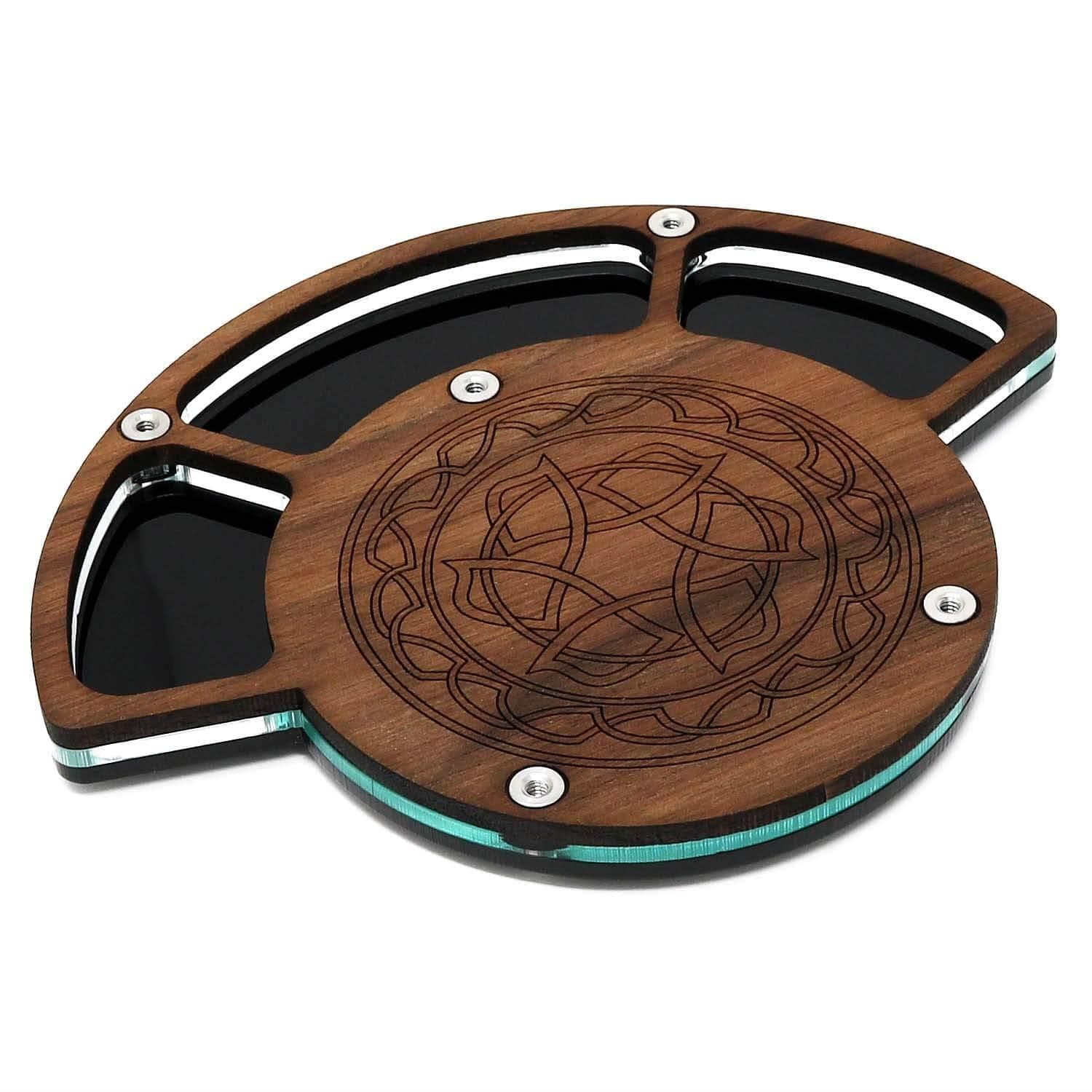 C4 Labs Tri-Pocket Walnut Dice Coaster - The Pi Hut