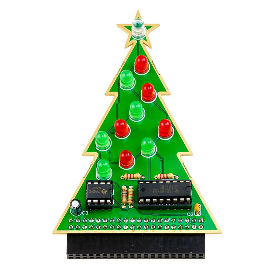 Christmas Tree Solder Kit (555 Timer) - The Pi Hut