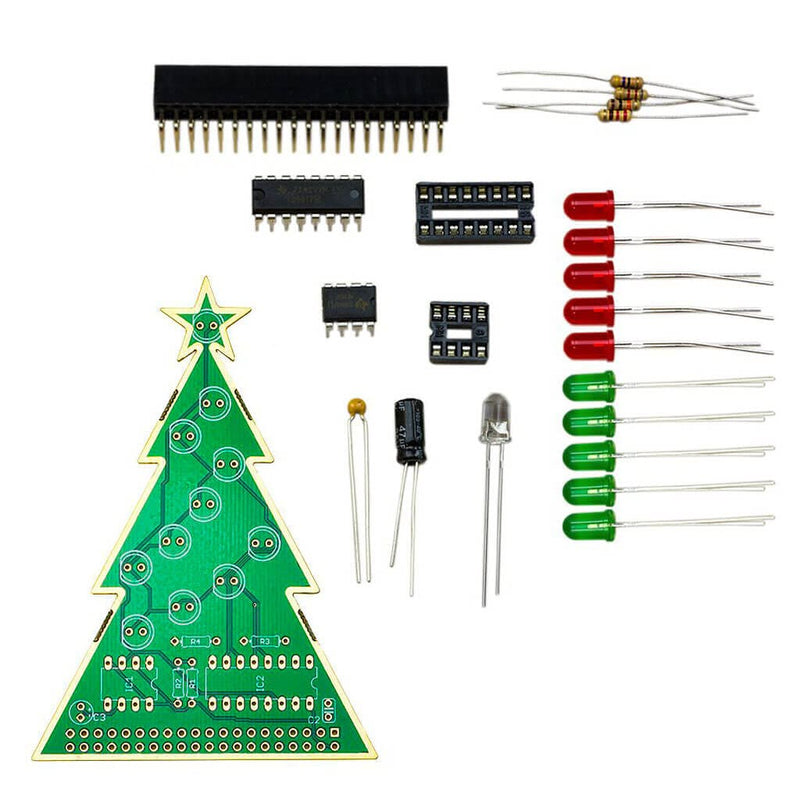 Christmas Tree Solder Kit (555 Timer) - The Pi Hut