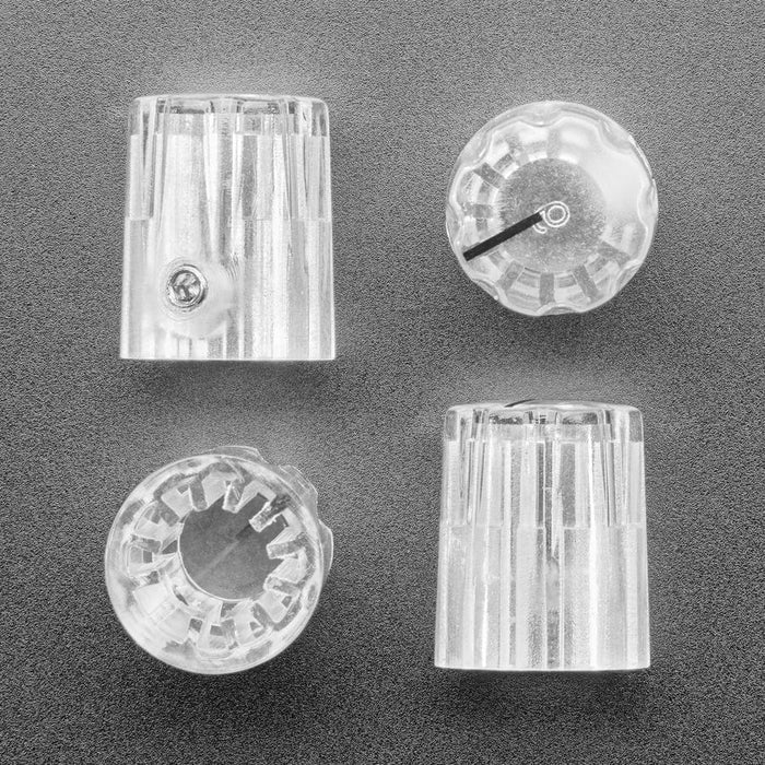 Knob Raspberry Pi Clear Micro Potentiometer Knob - 4 pack - The Pi Hut