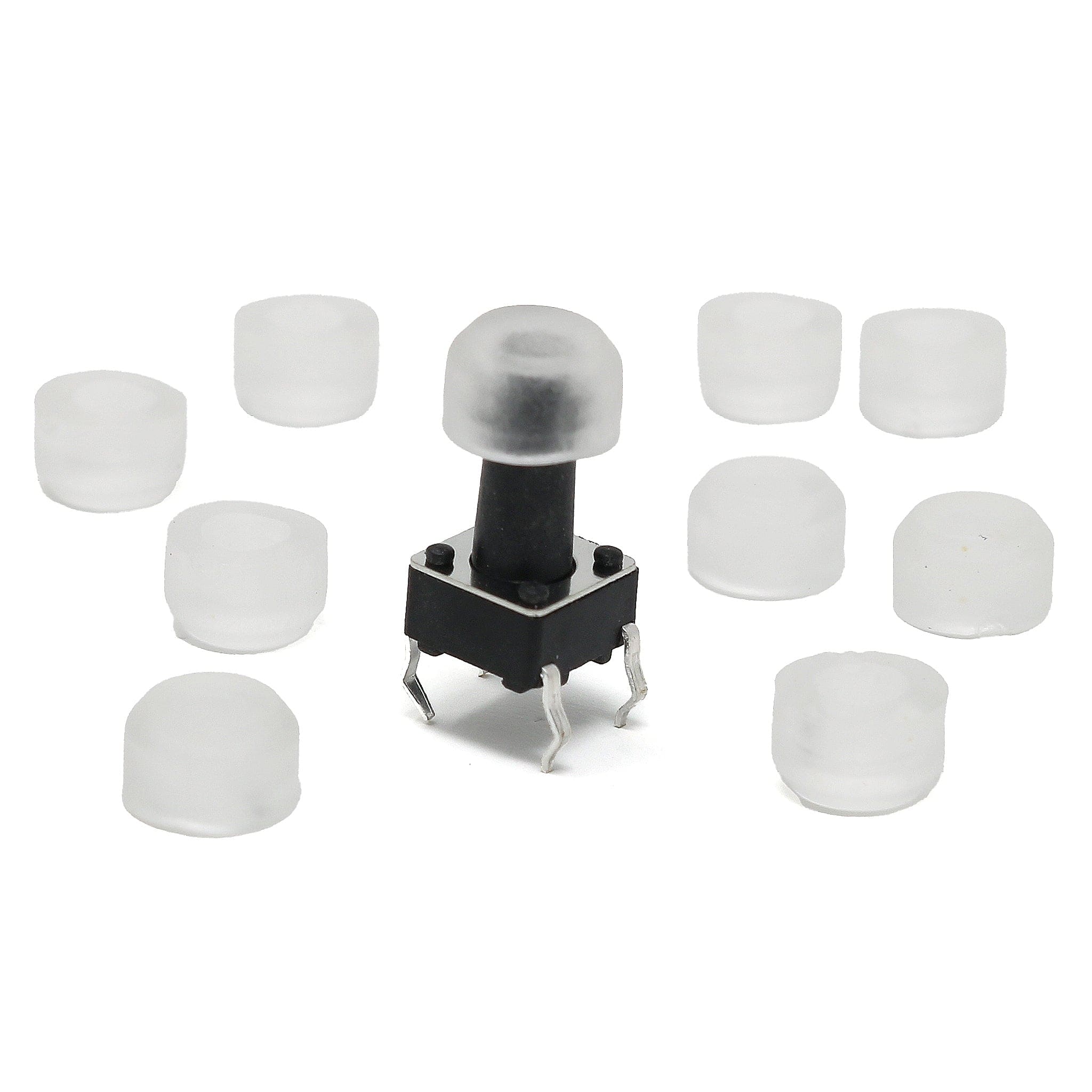 Clear Soft Caps for Tactile Buttons (10-pack) - The Pi Hut
