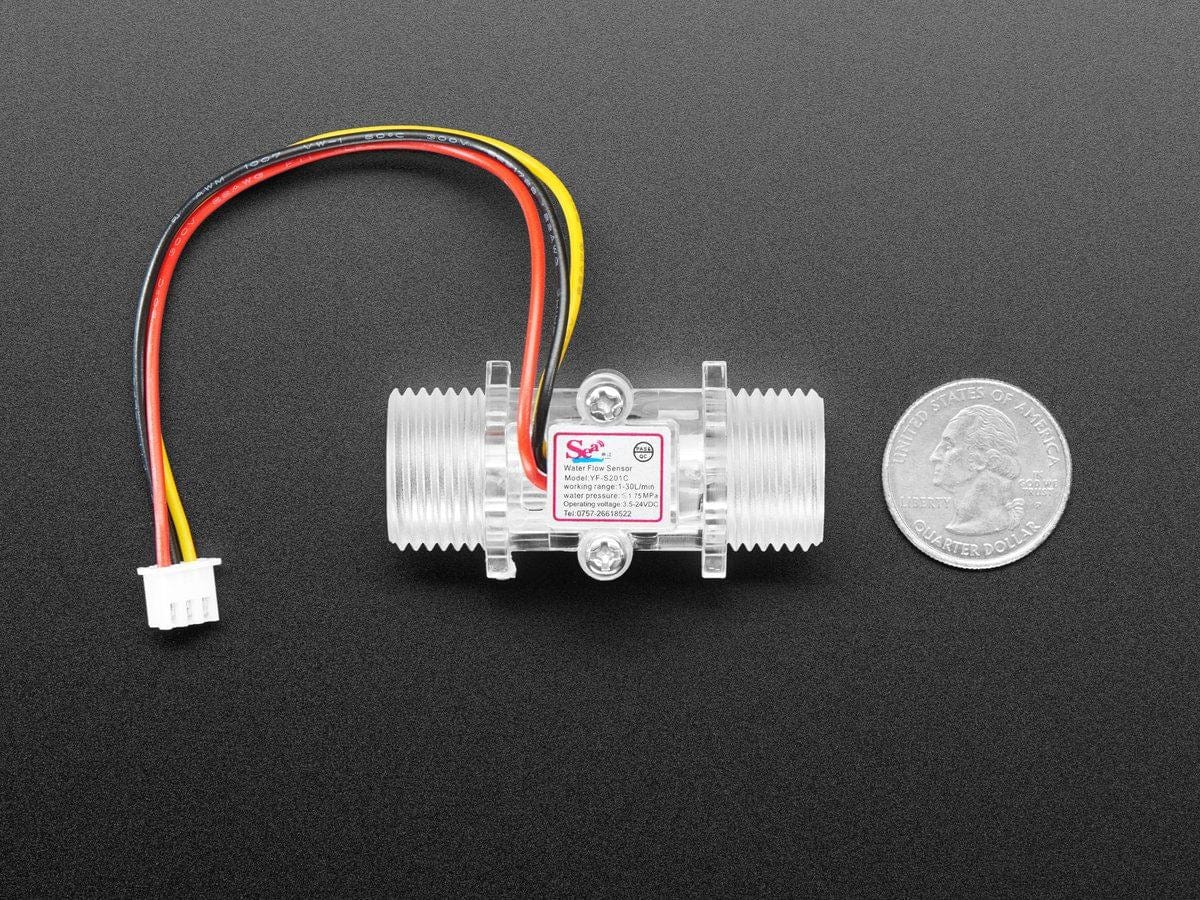 Clear Turbine Water Flow Sensor with 3-pin JST - The Pi Hut