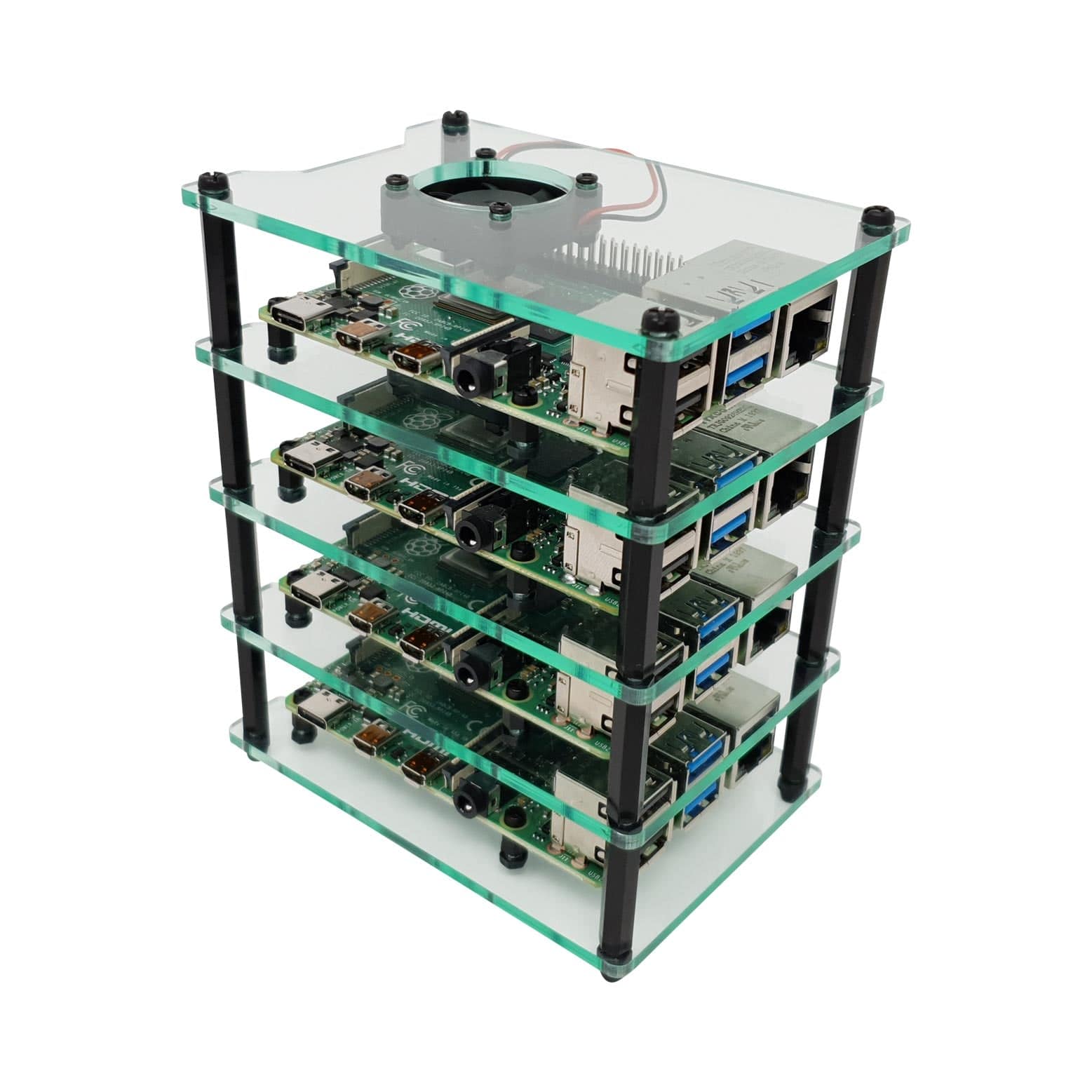 Cluster Case for Raspberry Pi (with Fans) - The Pi Hut