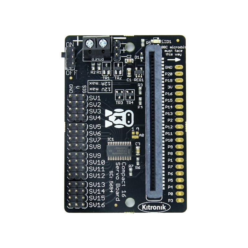 Compact 16 Servo Driver Board for the BBC micro:bit - The Pi Hut