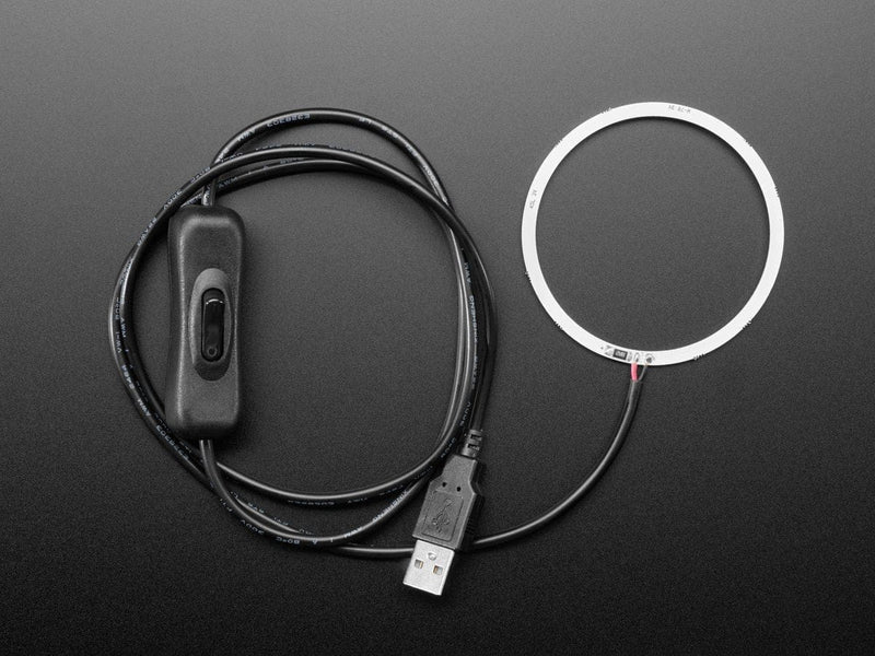 Cool White LED Ring Light with USB Cable and On/Off Switch (70mm ...