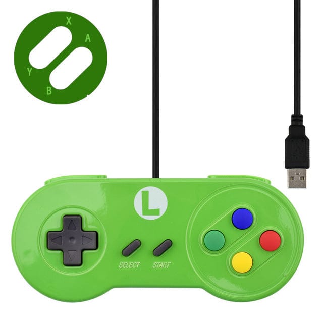 Data Frog "SNES" Style USB Gamepad - Green - The Pi Hut