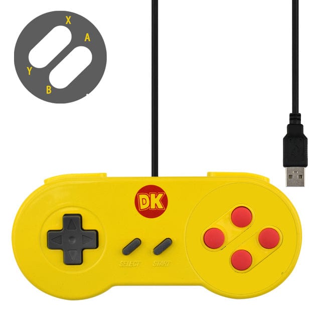 Data Frog "SNES" Style USB Gamepad - Yellow - The Pi Hut