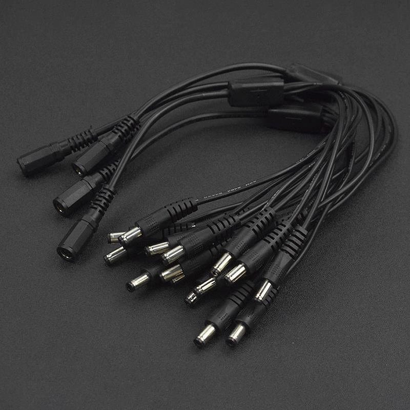 DC Barrel Jack Splitter Cables (1 Female to 4 Male, 5-pack) - The Pi Hut