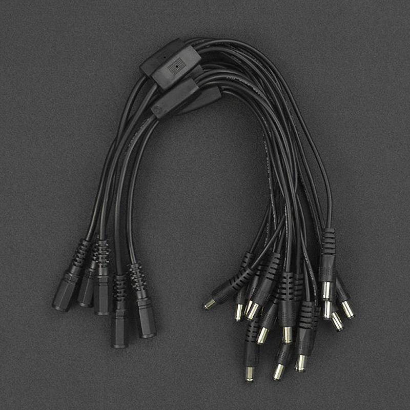 DC Barrel Jack Splitter Cables (1 Female to 4 Male, 5-pack) - The Pi Hut