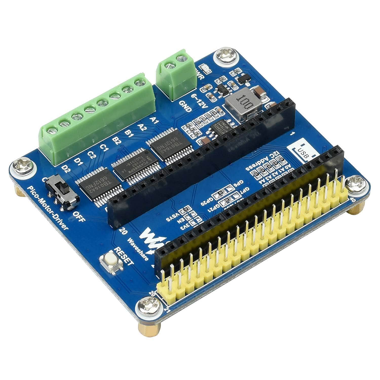 DC Motor Driver Module for Raspberry Pi Pico - The Pi Hut