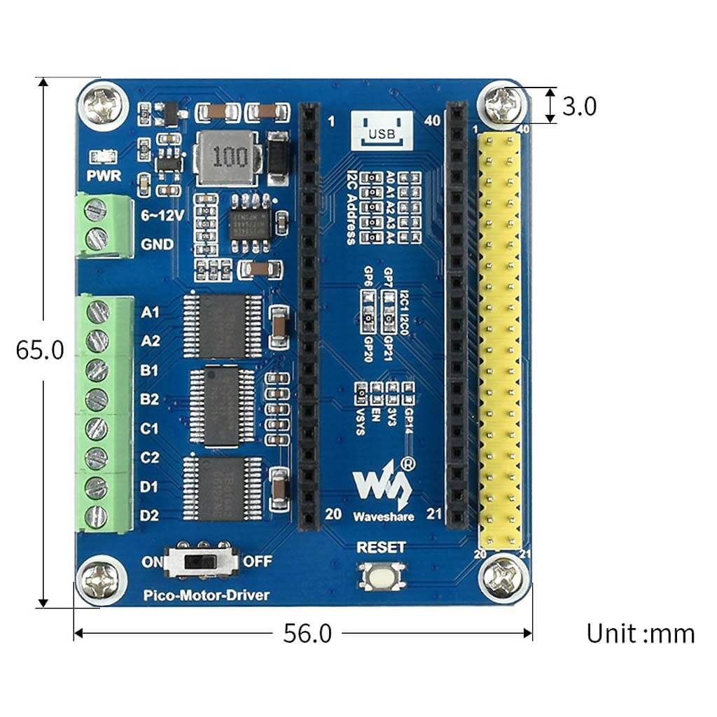 DC Motor Driver Module for Raspberry Pi Pico - The Pi Hut