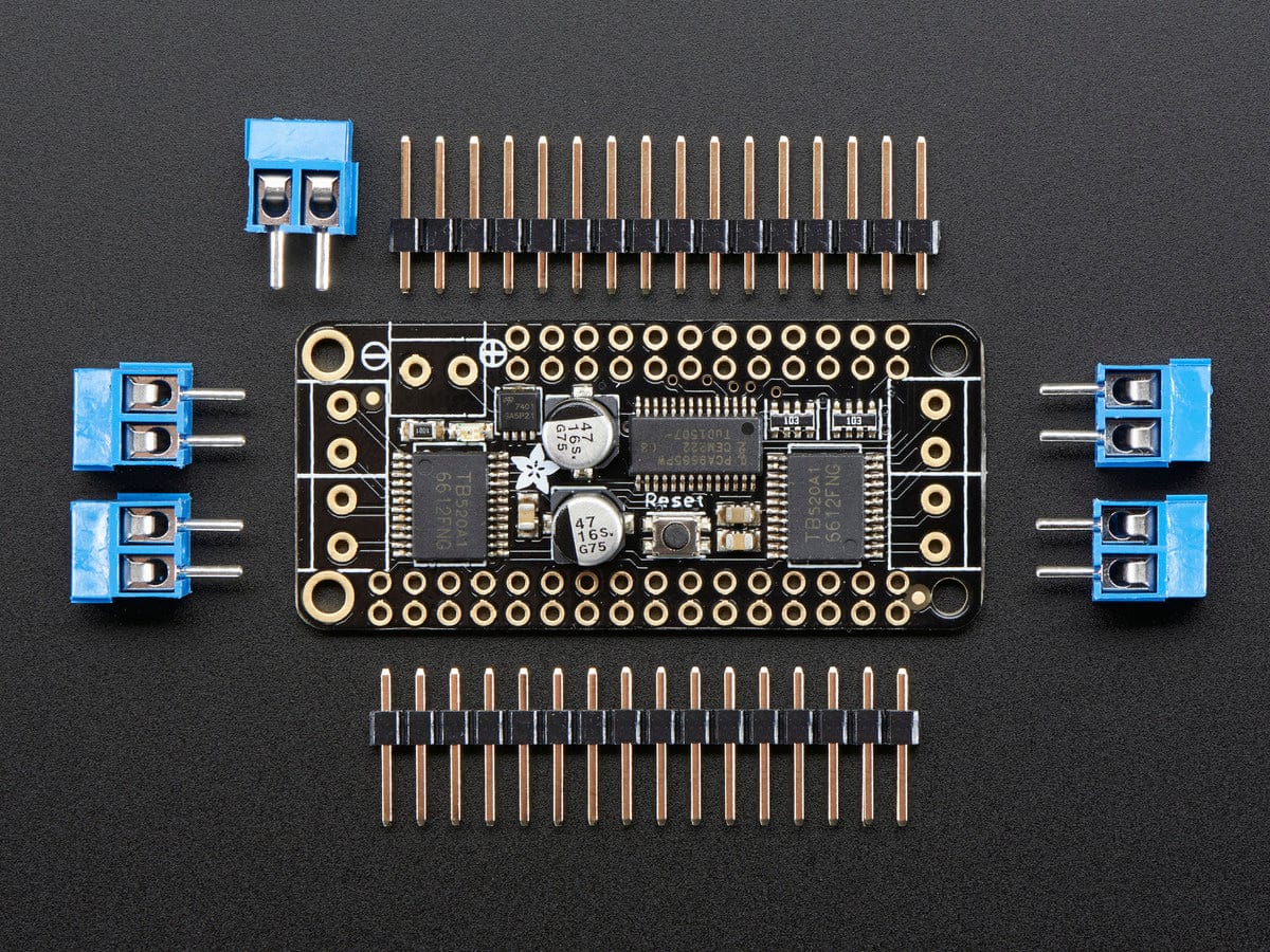 DC Motor + Stepper FeatherWing Add-on For All Feather Boards - The Pi Hut