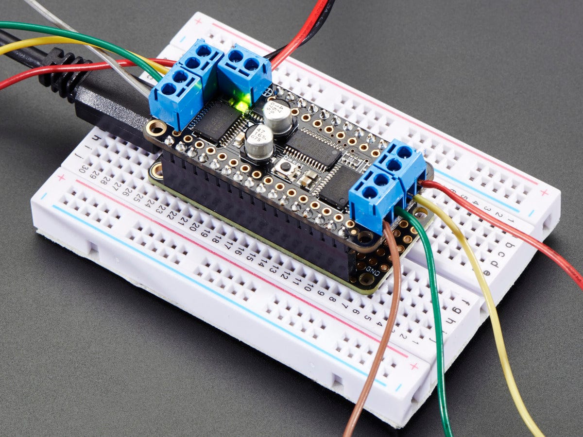 DC Motor + Stepper FeatherWing Add-on For All Feather Boards - The Pi Hut