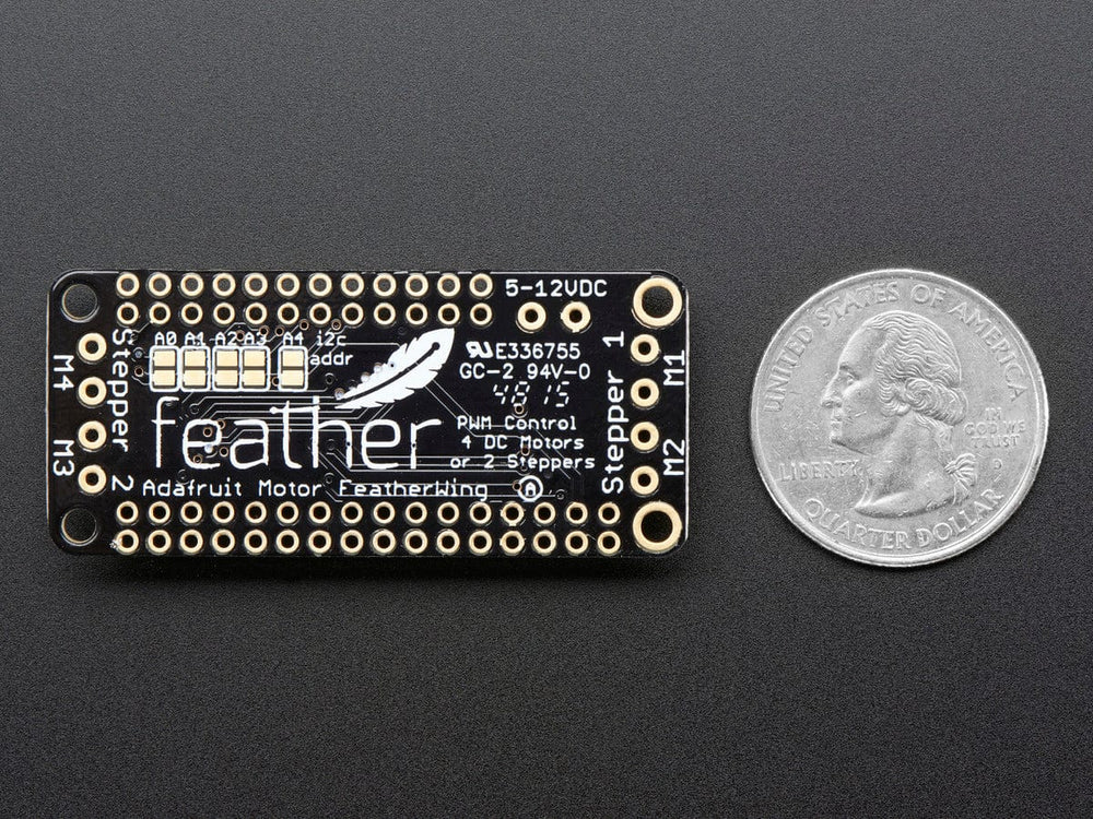 DC Motor + Stepper FeatherWing Add-on For All Feather Boards - The Pi Hut