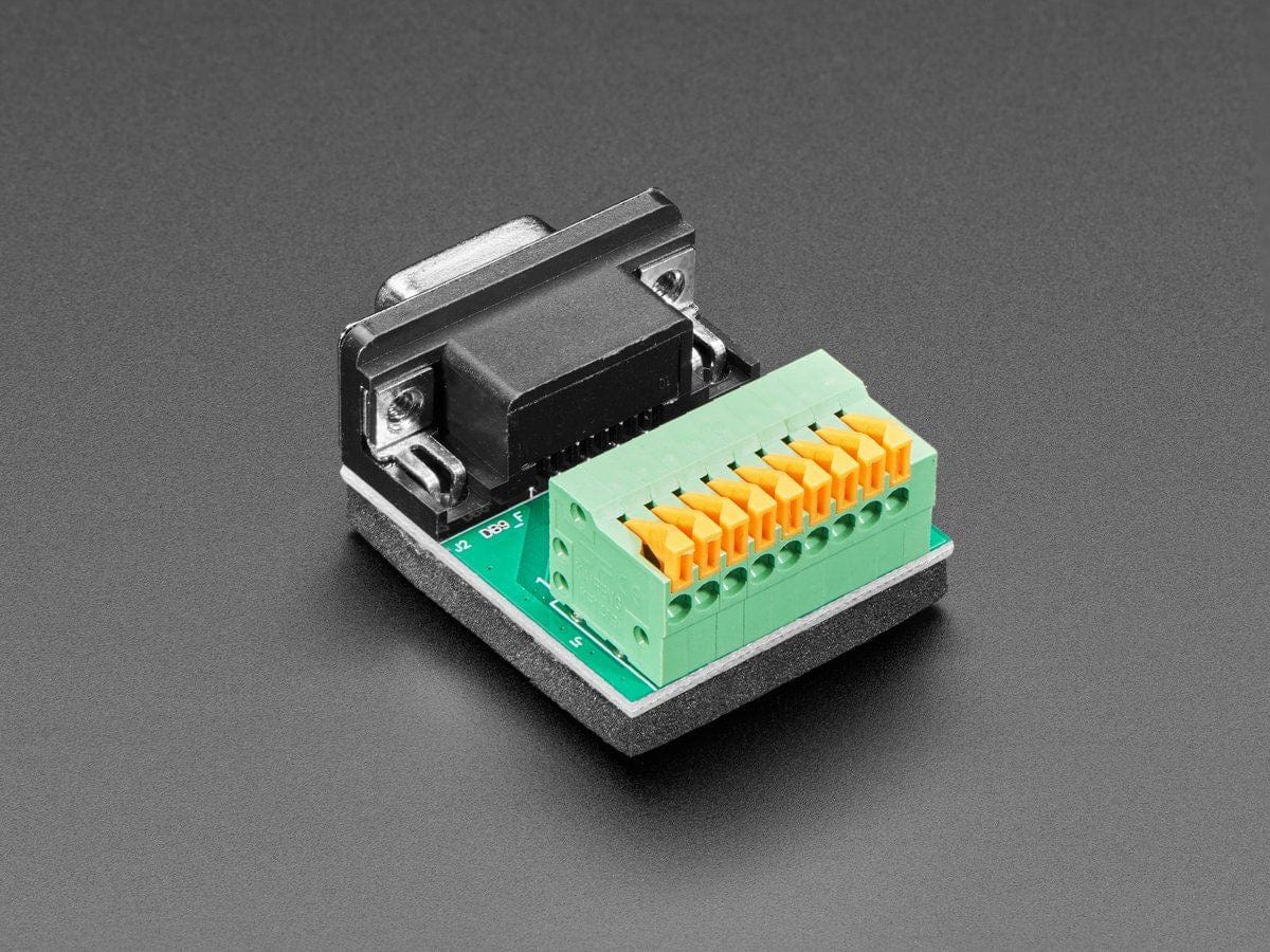 DE-9 (DB-9) Female Socket to Terminal Spring Block Adapter - The Pi Hut