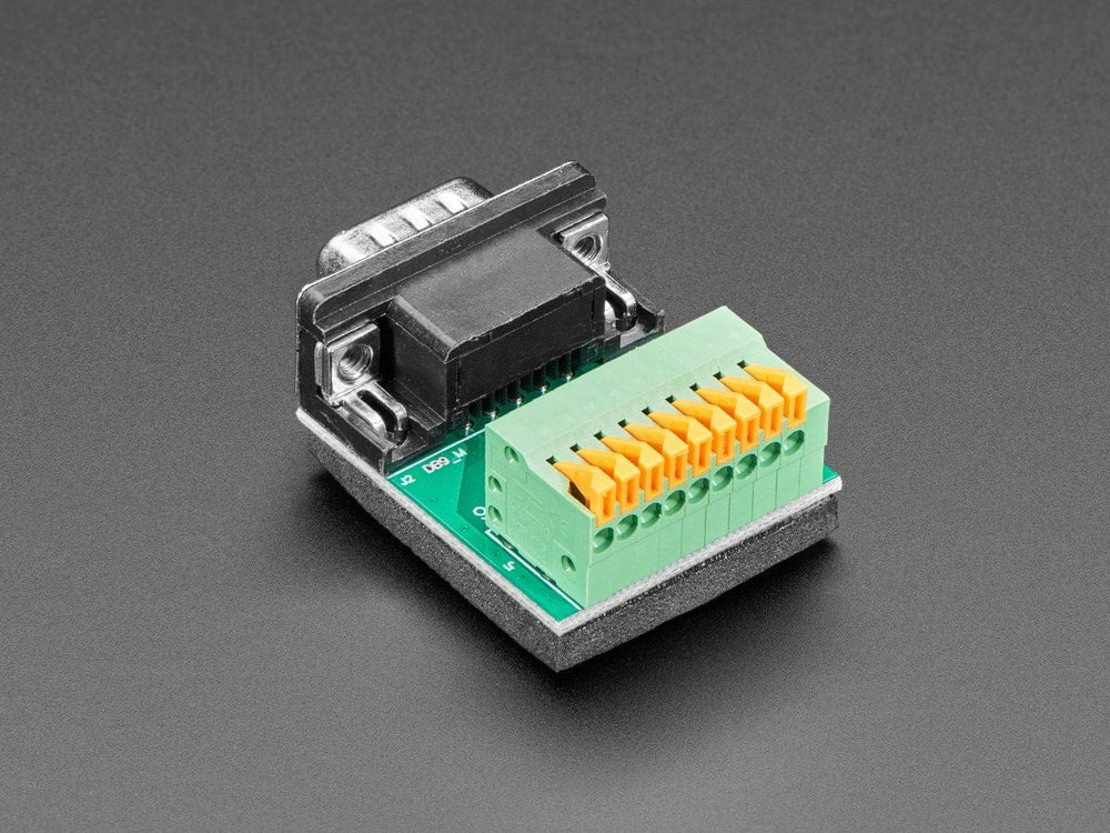 DE-9 (DB-9) Male Plug to Terminal Spring Block Adapter - The Pi Hut