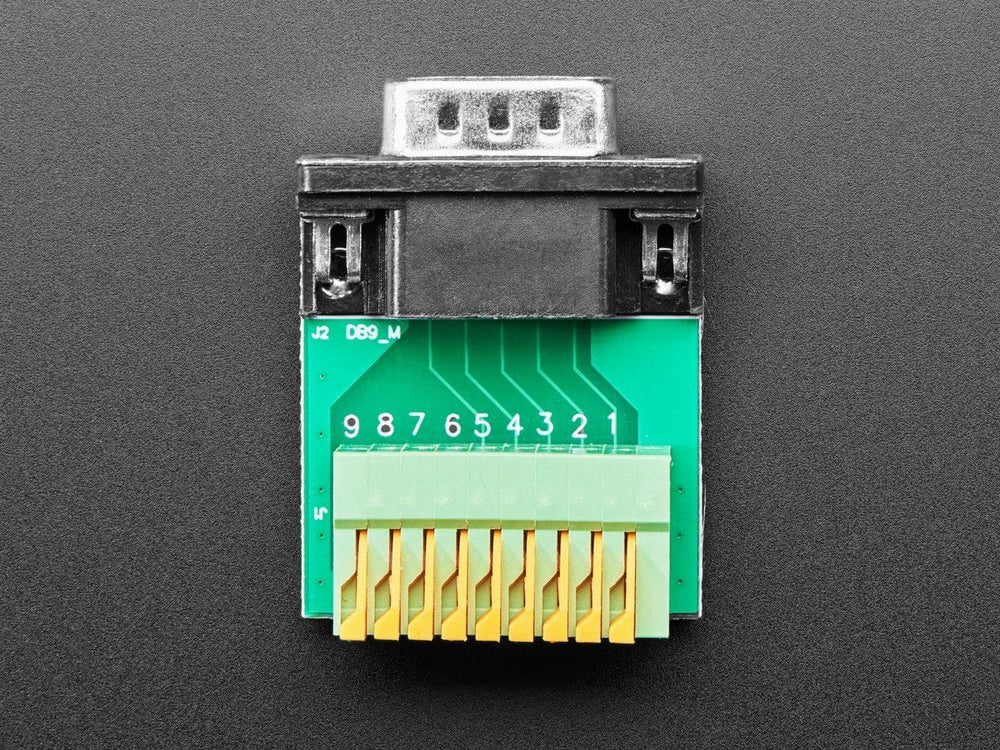 DE-9 (DB-9) Male Plug to Terminal Spring Block Adapter - The Pi Hut