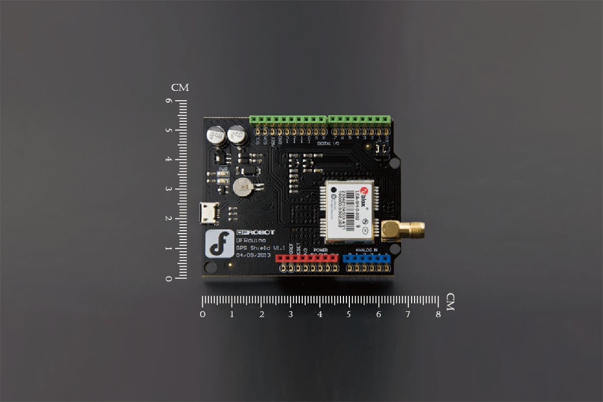 DFRduino GPS Shield  For Arduino (ublox LEA-6H) - The Pi Hut