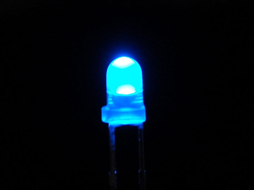 Diffused Blue 3mm LED (25 pack) - The Pi Hut