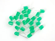 Diffused Green 10mm LED (25 pack) - The Pi Hut