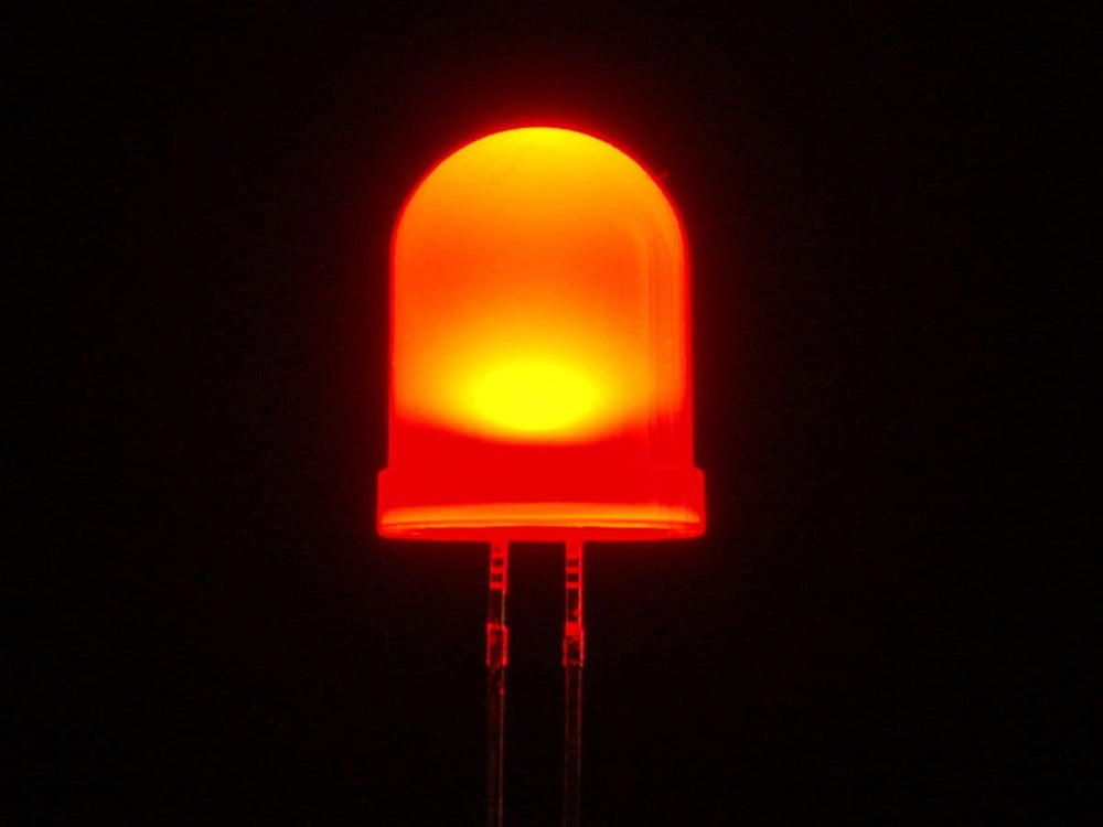 Diffused Red 10mm LED (25 pack) - The Pi Hut