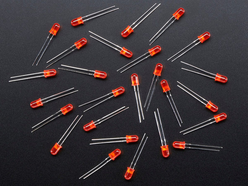 Diffused Red 5mm LED (25 pack) - The Pi Hut