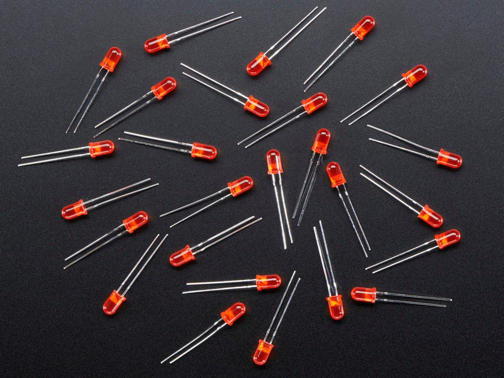 Red Diffused Led Diffused Red 5mm LED (25 pack) - The Pi Hut