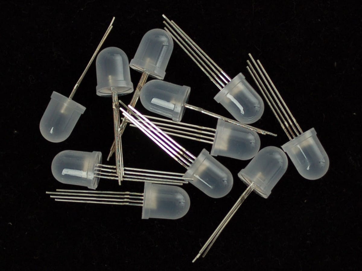 Diffused RGB (tri-color) 10mm LED (10 pack) - The Pi Hut