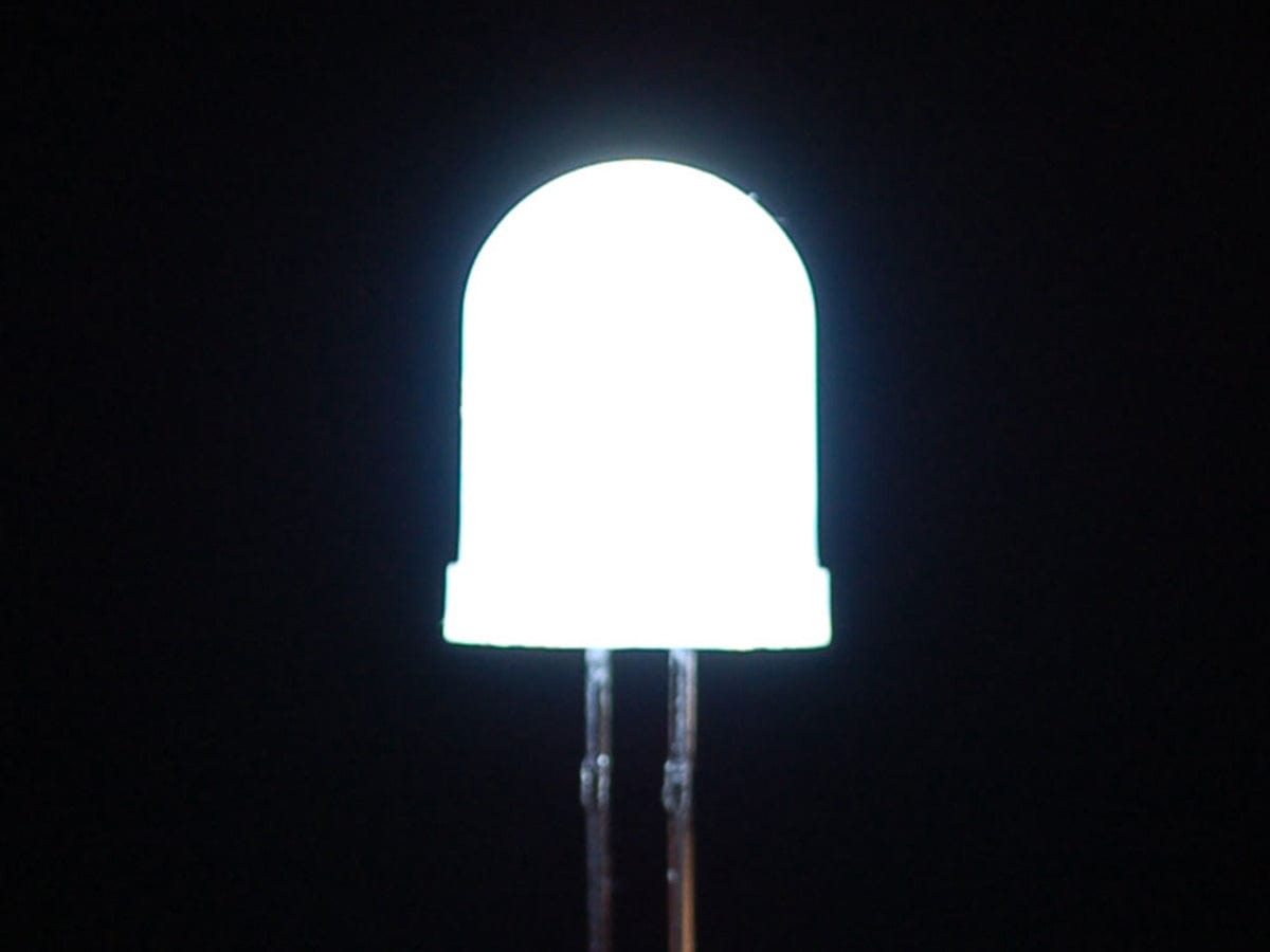 Diffused White 10mm LED (25 pack) - The Pi Hut