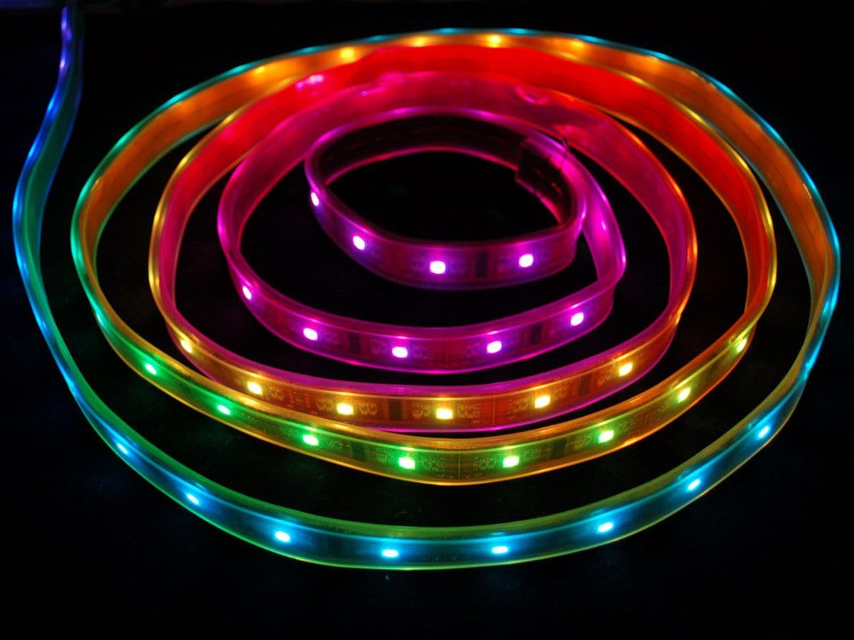 Digital RGB LED Weatherproof Strip - LPD8806 32 LED - The Pi Hut