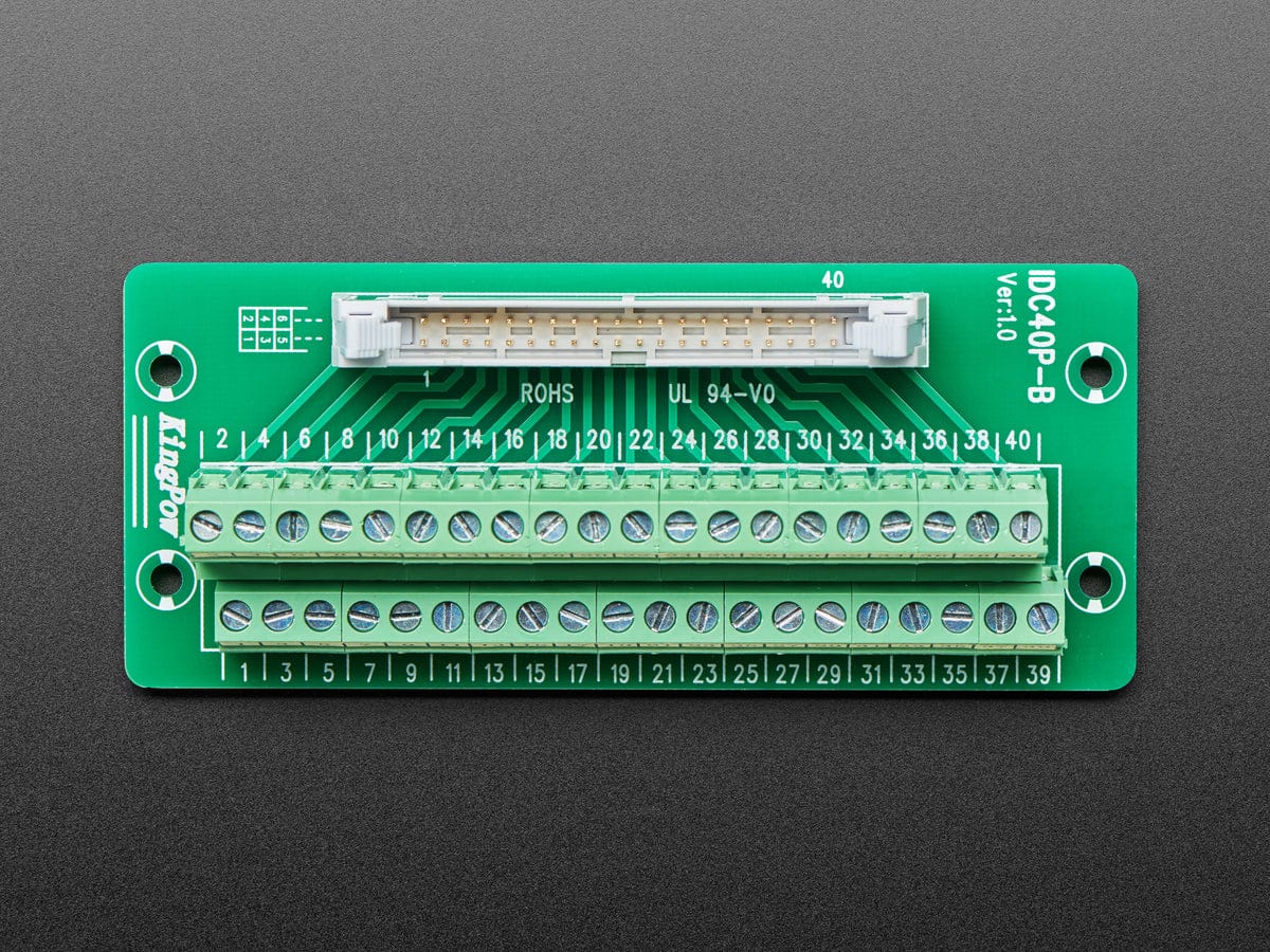 DIN Rail 2x20 IDC to Terminal Block Adapter Breakout - The Pi Hut