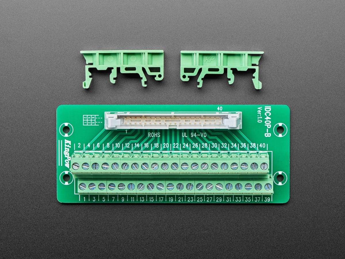 DIN Rail 2x20 IDC to Terminal Block Adapter Breakout - The Pi Hut