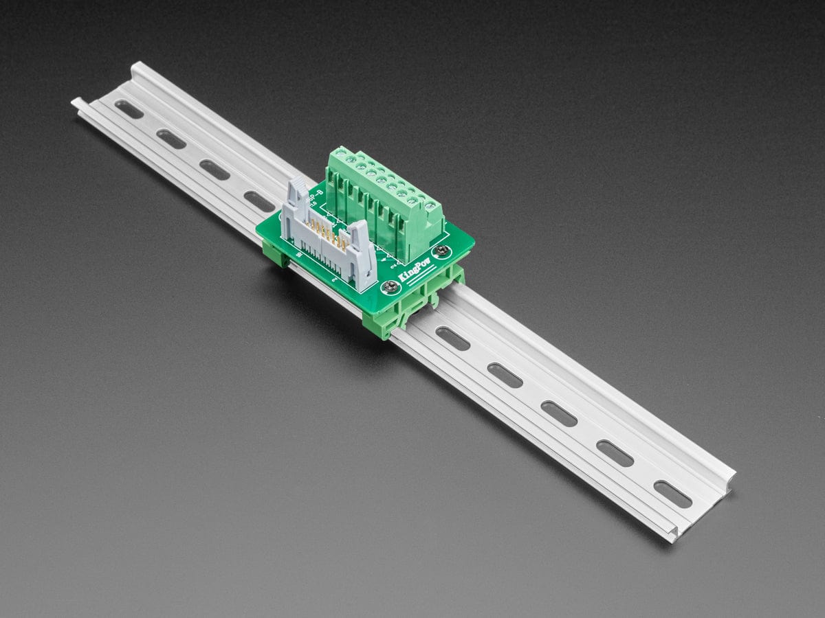 DIN Rail 2x8 IDC to Terminal Block Adapter Breakout - The Pi Hut