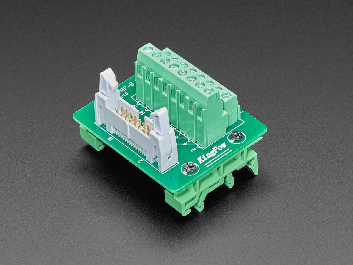 DIN Rail 2x8 IDC to Terminal Block Adapter Breakout - The Pi Hut